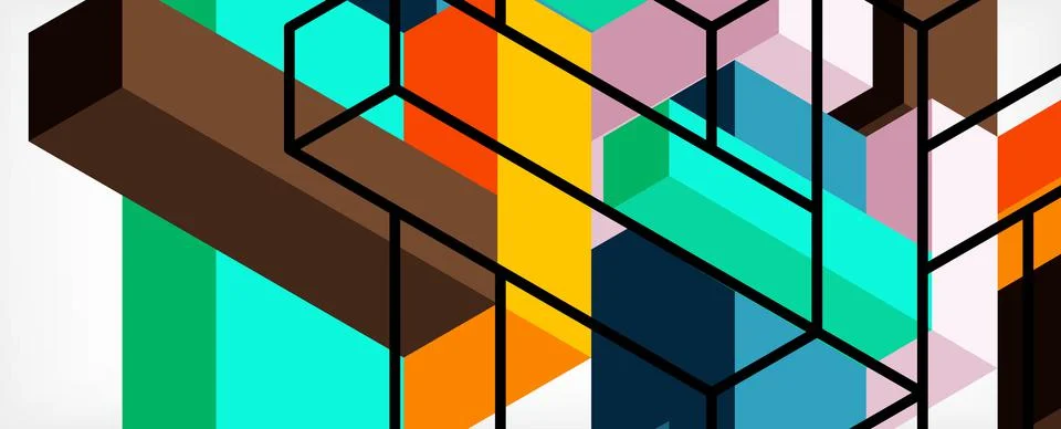 Abstract background. 3d cubes, cubic elements and blocks. Techno or business Illustrazione stock