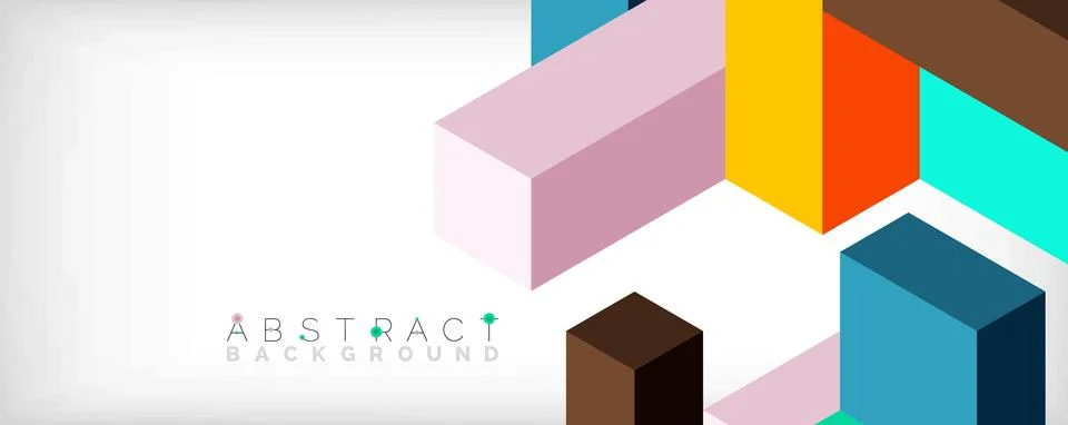 Abstract background. 3d cubes, cubic elements and blocks. Techno or business Stock Illustration