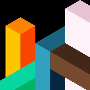 Abstract background. 3d cubes, cubic elements and blocks. Techno or business 库存插图