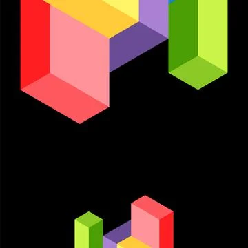 Abstract background. 3d cubes, cubic elements and blocks. Techno or business 스톡 일러스트