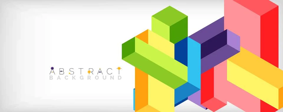 Abstract background. 3d cubes, cubic elements and blocks. Techno or business Illustrazione stock