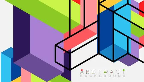 Abstract background. 3d cubes, cubic elements and blocks. Techno or business Illustrazione stock