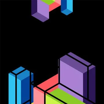 Abstract background. 3d cubes, cubic elements and blocks. Techno or business Illustrazione stock
