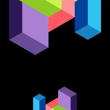 Abstract background. 3d cubes, cubic elements and blocks. Techno or business イラスト素材