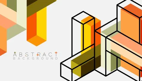 Abstract background. 3d cubes, cubic elements and blocks. Techno or business Illustrazione stock