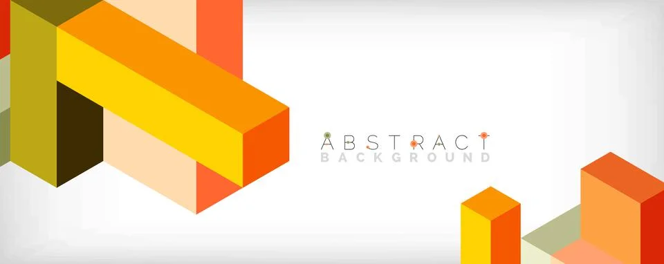 Abstract background. 3d cubes, cubic elements and blocks. Techno or business Illustrazione stock