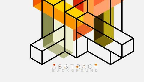Abstract background. 3d cubes, cubic elements and blocks. Techno or business Illustrazione stock