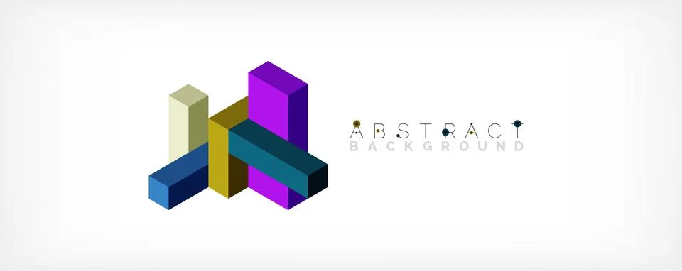 Abstract background. 3d cubes, cubic elements and blocks. Techno or business 스톡 일러스트