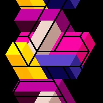 Abstract background. 3d cubes, cubic elements and blocks. Techno or business Illustrazione stock