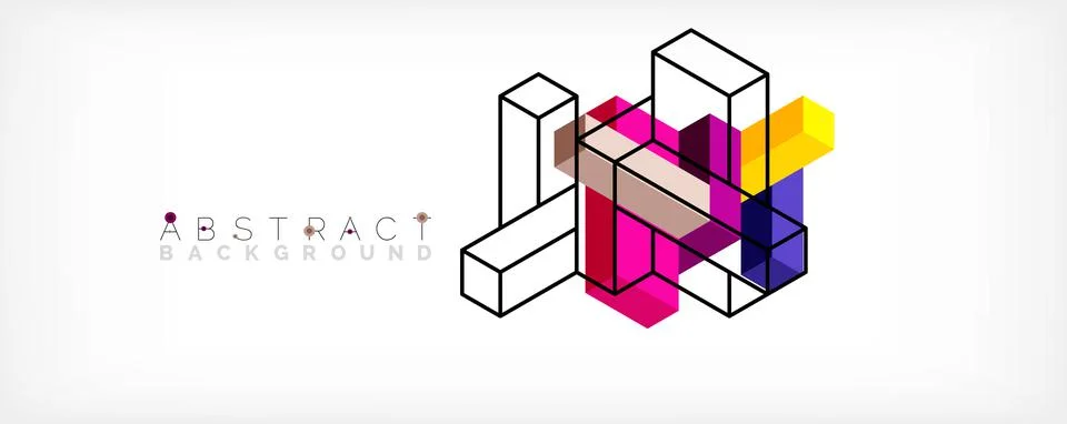 Abstract background. 3d cubes, cubic elements and blocks. Techno or business イラスト素材