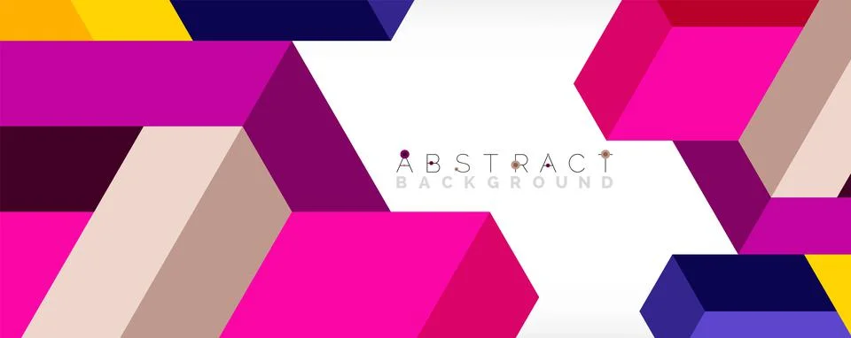 Abstract background. 3d cubes, cubic elements and blocks. Techno or business Stock Illustration