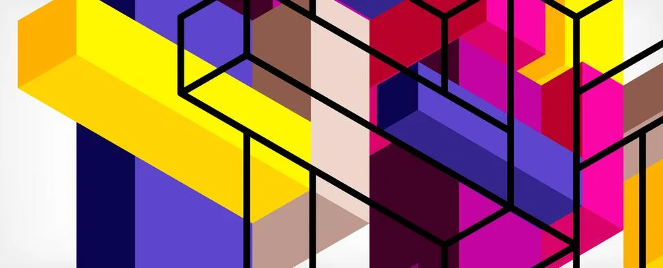 Abstract background. 3d cubes, cubic elements and blocks. Techno or business イラスト素材