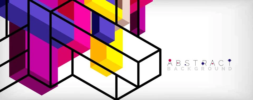 Abstract background. 3d cubes, cubic elements and blocks. Techno or business イラスト素材