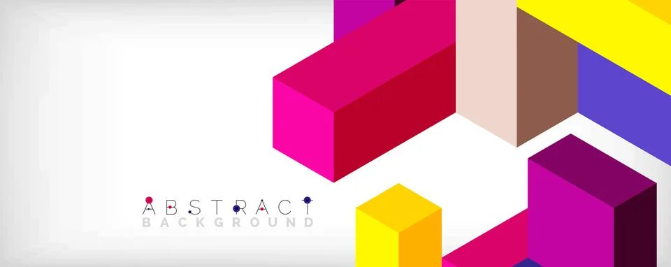 Abstract background. 3d cubes, cubic elements and blocks. Techno or business 스톡 일러스트