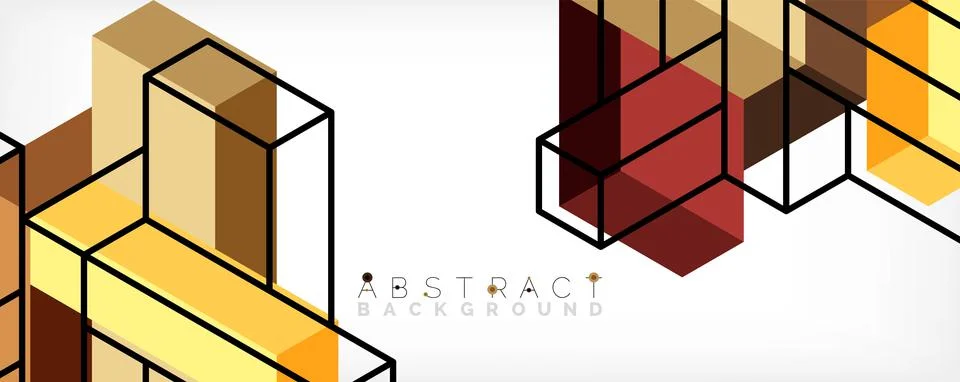 Abstract background. 3d cubes, cubic elements and blocks. Techno or business 스톡 일러스트