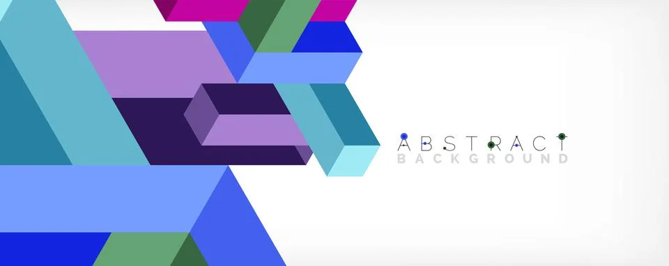 Abstract background. 3d cubes, cubic elements and blocks. Techno or business Illustrazione stock