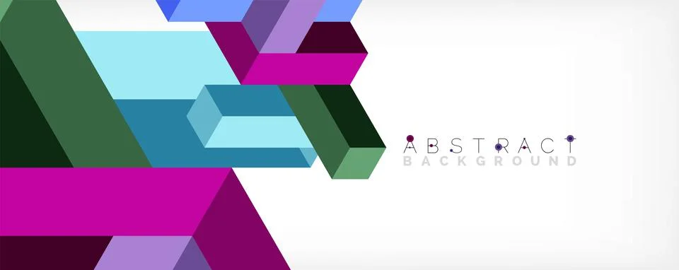 Abstract background. 3d cubes, cubic elements and blocks. Techno or business Illustrazione stock