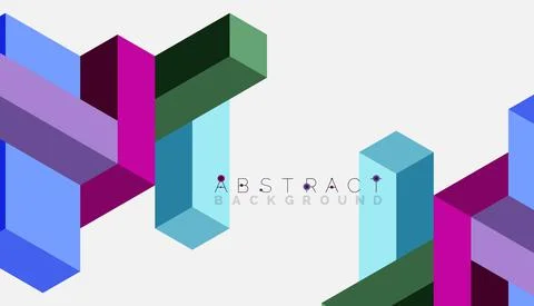 Abstract background. 3d cubes, cubic elements and blocks. Techno or business Illustrazione stock