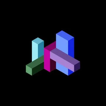 Abstract background. 3d cubes, cubic elements and blocks. Techno or business 库存插图