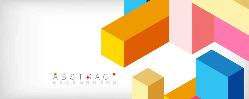 Abstract background. 3d cubes, cubic elements and blocks. Techno or business Illustrazione stock