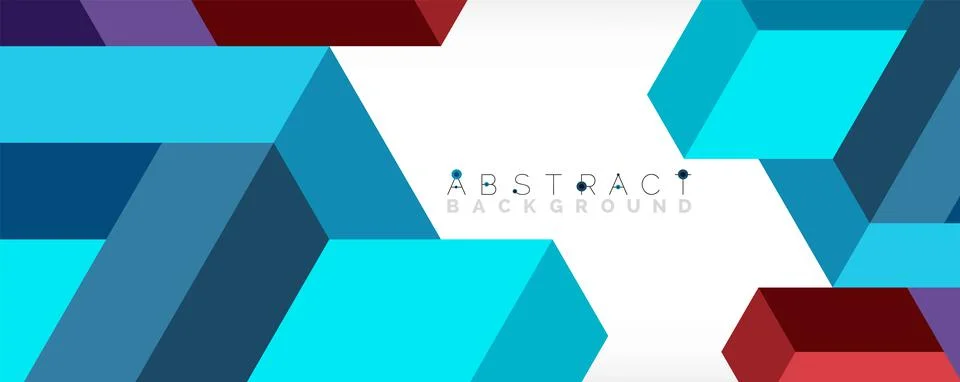 Abstract background. 3d cubes, cubic elements and blocks. Techno or business Stock Illustration