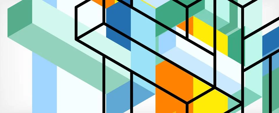 Abstract background. 3d cubes, cubic elements and blocks. Techno or business Illustrazione stock