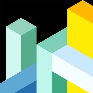 Abstract background. 3d cubes, cubic elements and blocks. Techno or business Illustrazione stock