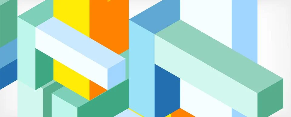 Abstract background. 3d cubes, cubic elements and blocks. Techno or business Illustrazione stock