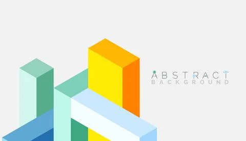 Abstract background. 3d cubes, cubic elements and blocks. Techno or business 库存插图