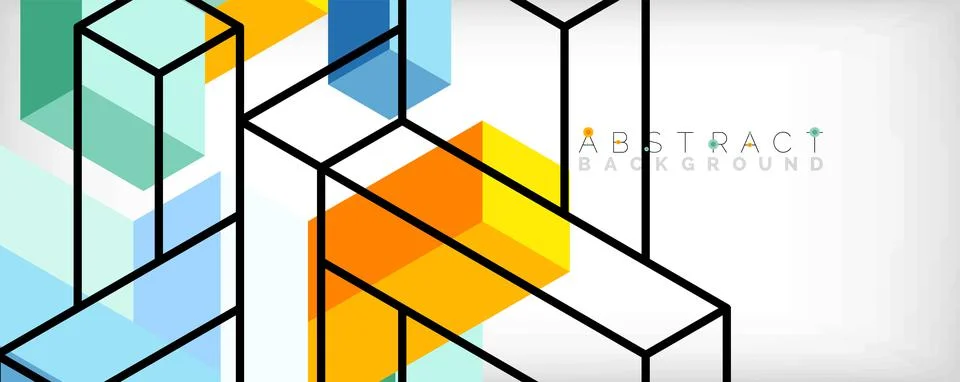Abstract background. 3d cubes, cubic elements and blocks. Techno or business 스톡 일러스트