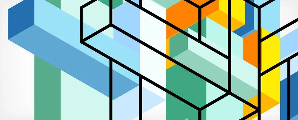 Abstract background. 3d cubes, cubic elements and blocks. Techno or business 스톡 일러스트