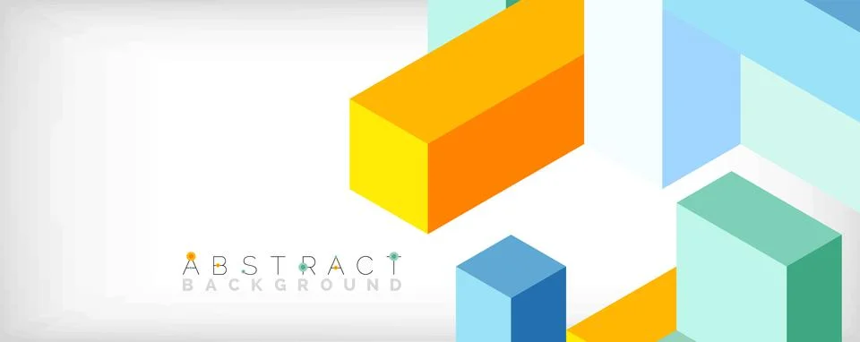 Abstract background. 3d cubes, cubic elements and blocks. Techno or business Illustrazione stock