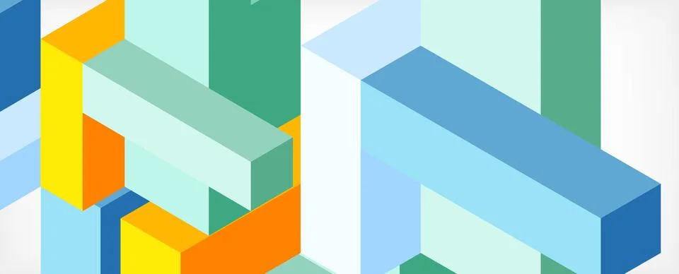 Abstract background. 3d cubes, cubic elements and blocks. Techno or business Illustrazione stock