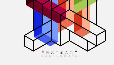 Abstract background. 3d cubes, cubic elements and blocks. Techno or business 스톡 일러스트