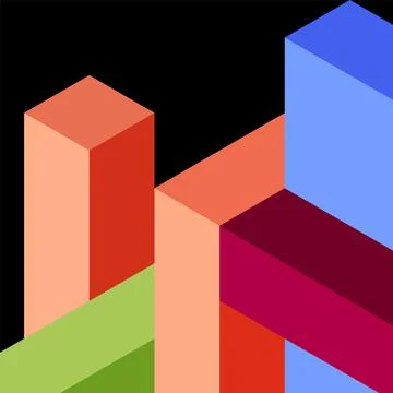 Abstract background. 3d cubes, cubic elements and blocks. Techno or business イラスト素材