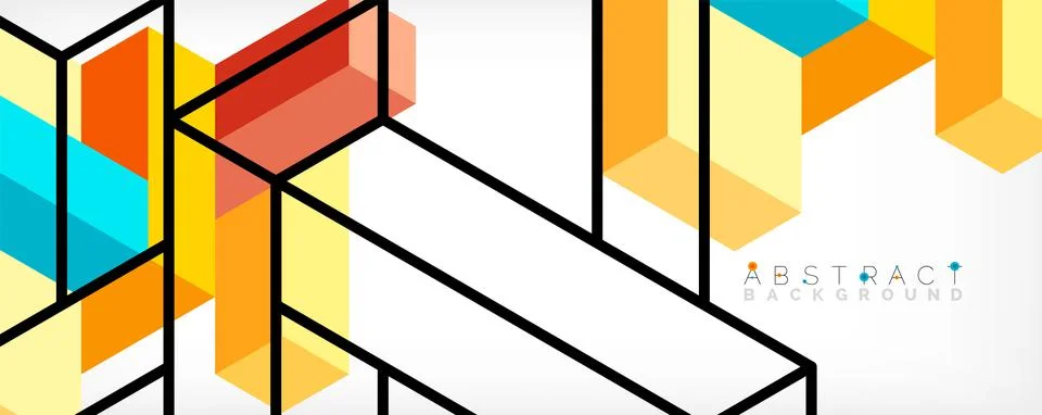 Abstract background. 3d cubes, cubic elements and blocks. Techno or business 스톡 일러스트