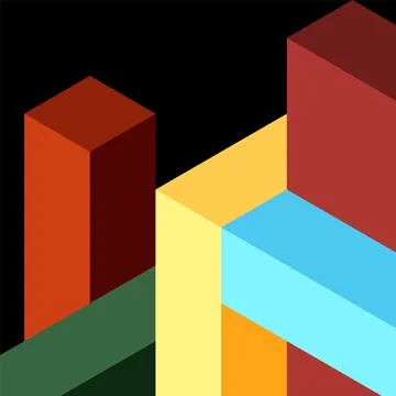 Abstract background. 3d cubes, cubic elements and blocks. Techno or business Illustrazione stock