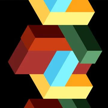 Abstract background. 3d cubes, cubic elements and blocks. Techno or business Stock Illustration