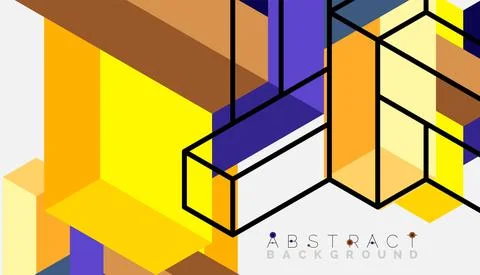 Abstract background. 3d cubes, cubic elements and blocks. Techno or business Stock Illustration