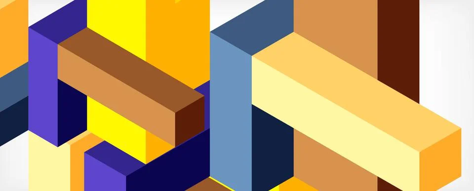 Abstract background. 3d cubes, cubic elements and blocks. Techno or business Illustrazione stock