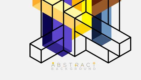 Abstract background. 3d cubes, cubic elements and blocks. Techno or business 스톡 일러스트