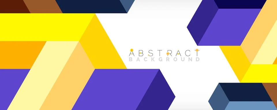 Abstract background. 3d cubes, cubic elements and blocks. Techno or business Stock Illustration