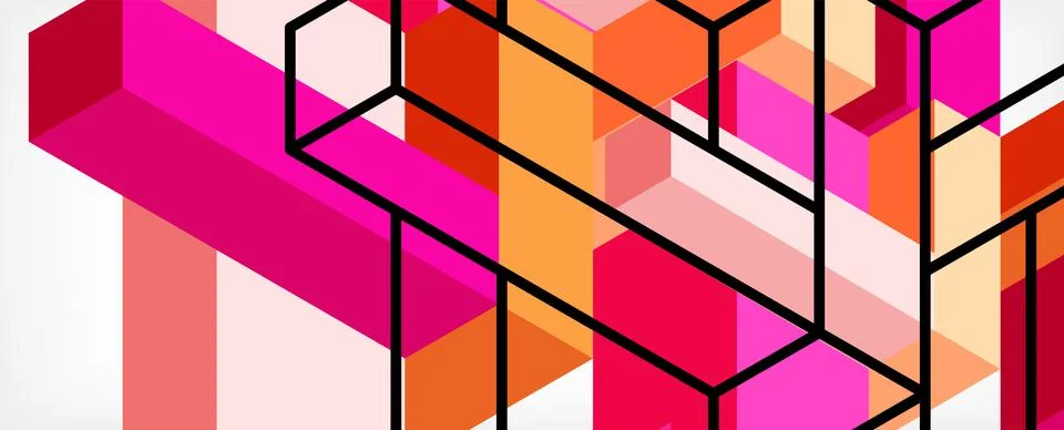 Abstract background. 3d cubes, cubic elements and blocks. Techno or business Illustrazione stock