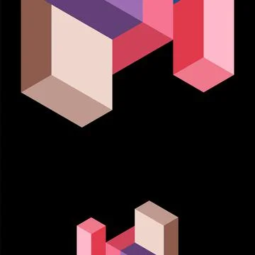 Abstract background. 3d cubes, cubic elements and blocks. Techno or business Stock Illustration