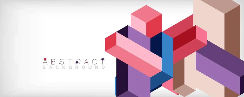 Abstract background. 3d cubes, cubic elements and blocks. Techno or business Illustrazione stock