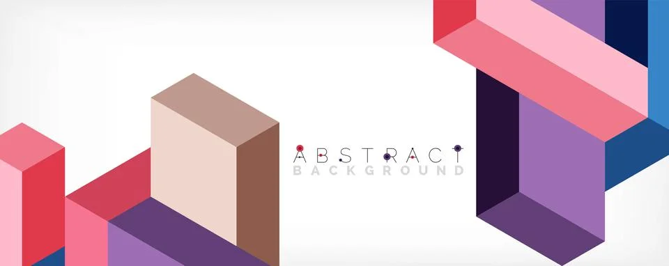 Abstract background. 3d cubes, cubic elements and blocks. Techno or business 스톡 일러스트