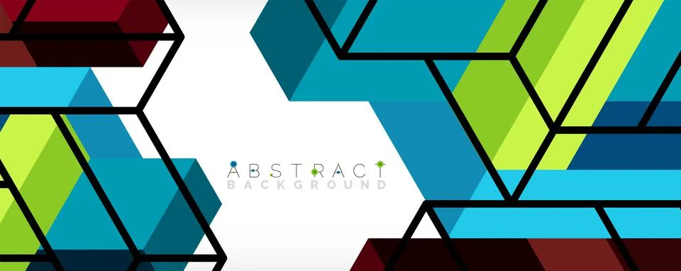 Abstract background. 3d cubes, cubic elements and blocks. Techno or business Illustrazione stock