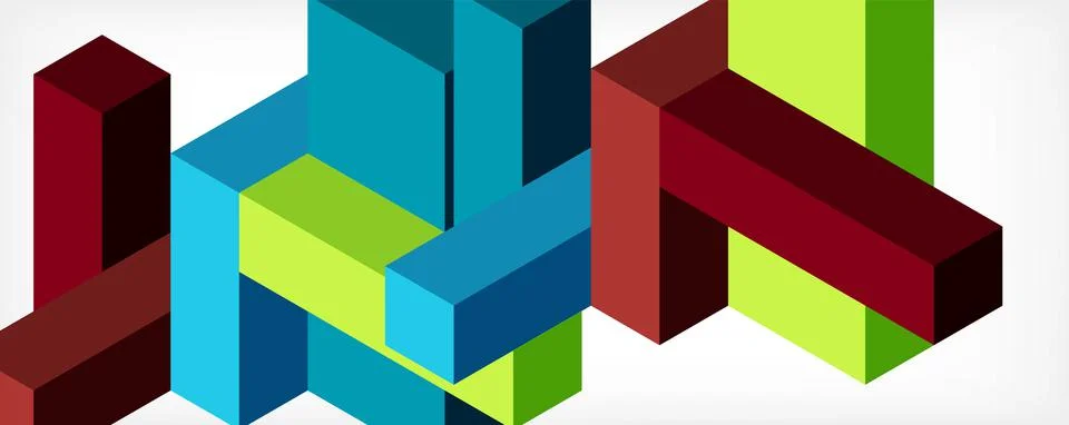 Abstract background. 3d cubes, cubic elements and blocks. Techno or business Illustrazione stock