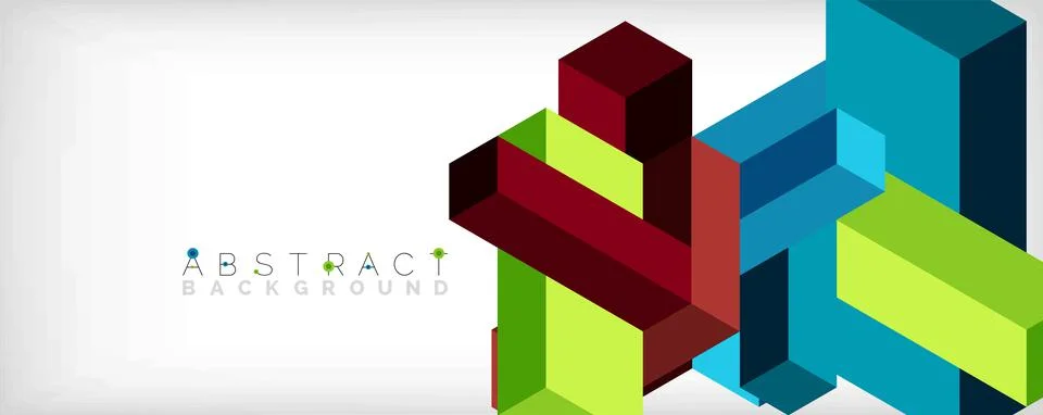 Abstract background. 3d cubes, cubic elements and blocks. Techno or business 스톡 일러스트