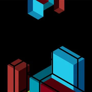 Abstract background. 3d cubes, cubic elements and blocks. Techno or business Illustrazione stock